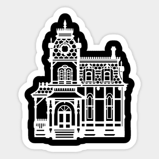 White Victorian Home Sticker